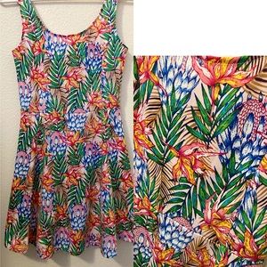 H&M tropical floral style skater dress
